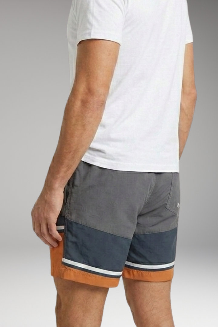Men's Swim Shorts with Striped Pattern for Swimming and Beach Activities