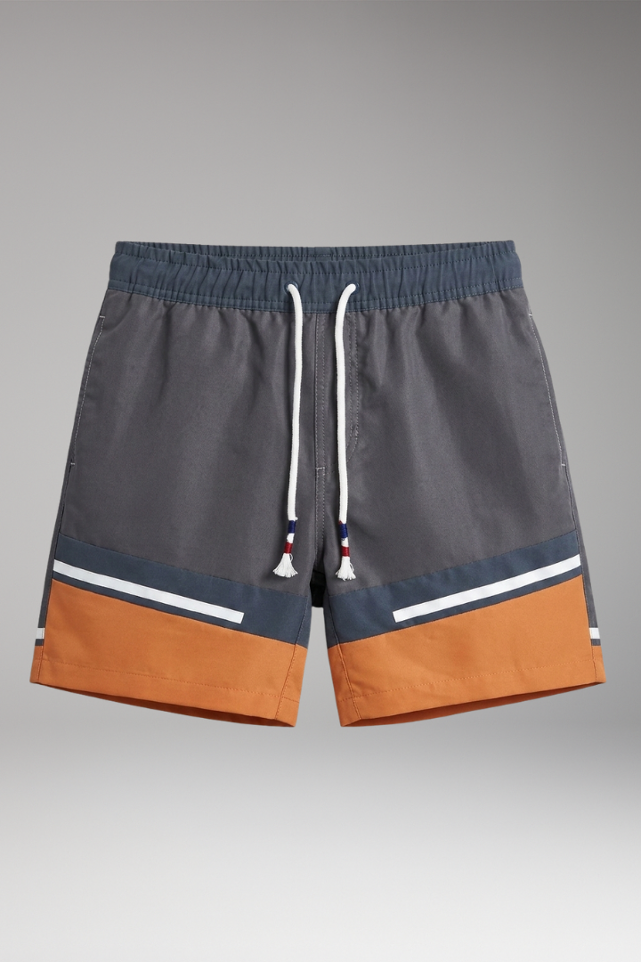 Men's Swim Shorts with Striped Pattern for Swimming and Beach Activities