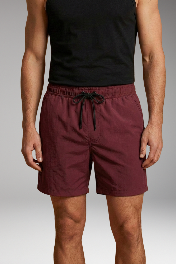 Men's Swim Trunks with Sleek Design and Elastic Waistband