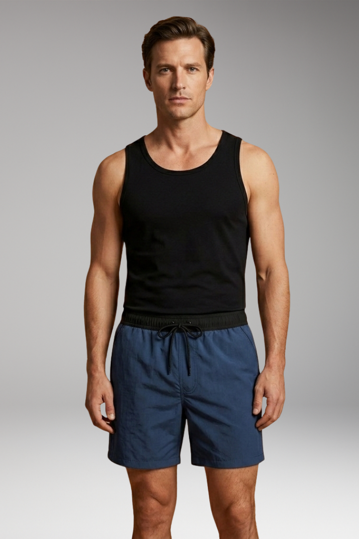 Men's Swim Trunks with Sleek Design and Elastic Waistband