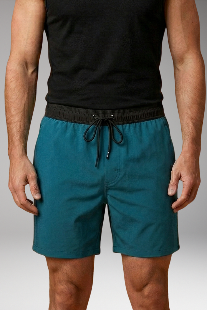 Men's Swim Trunks with Vibrant Color and Elastic Waistband