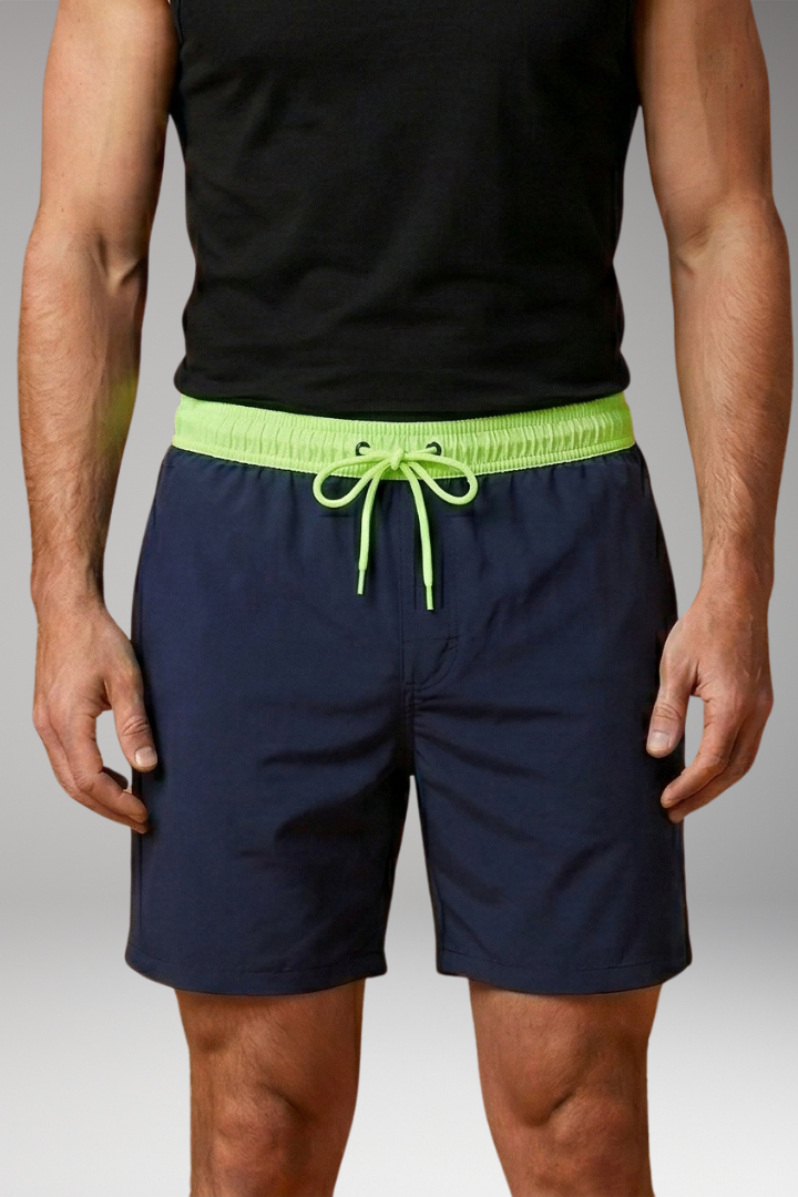Men's Swim Trunks with Vibrant Color and Elastic Waistband