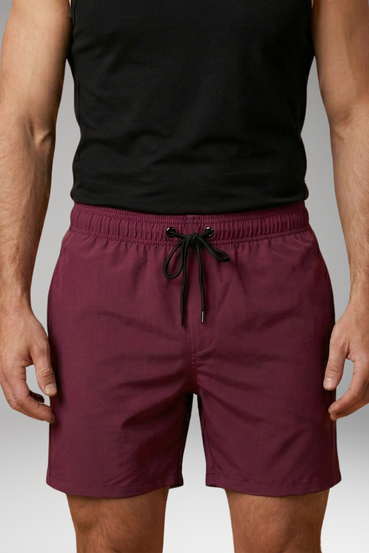 Men's Swim Trunks with Vibrant Color and Elastic Waistband