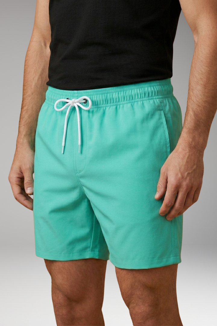 Men's Swim Trunks with Vibrant Color and Elastic Waistband