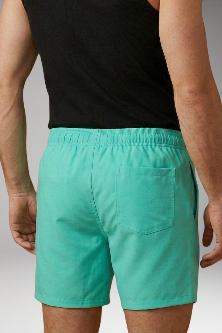 Men's Swim Trunks with Vibrant Color and Elastic Waistband