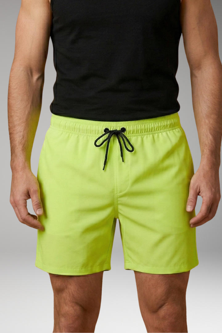 Men's Swim Trunks with Vibrant Color and Elastic Waistband