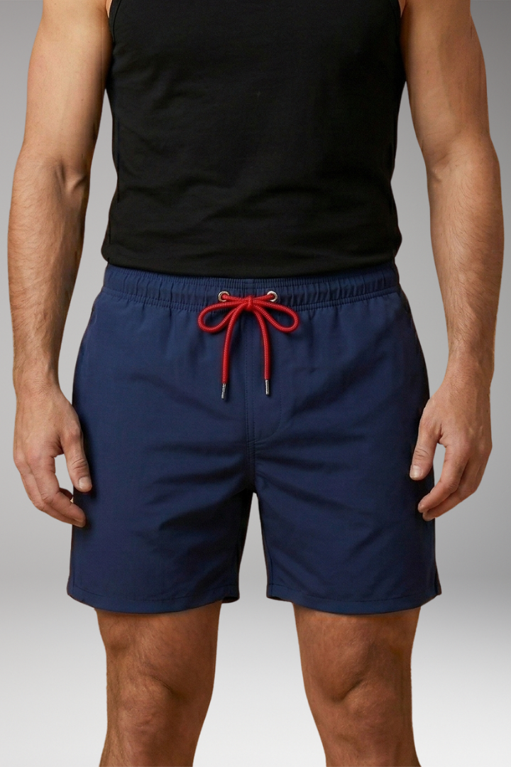 Men's Swim Trunks with Vibrant Color and Elastic Waistband