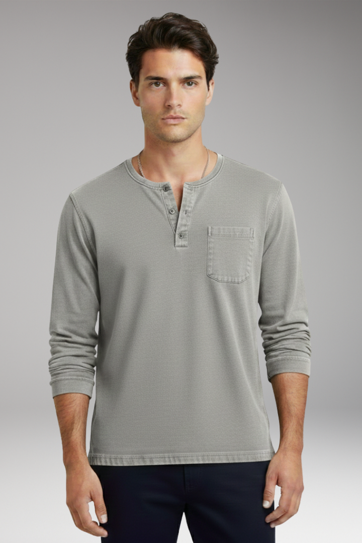 Men's T-Shirt with Round Neck and Chest Pocket