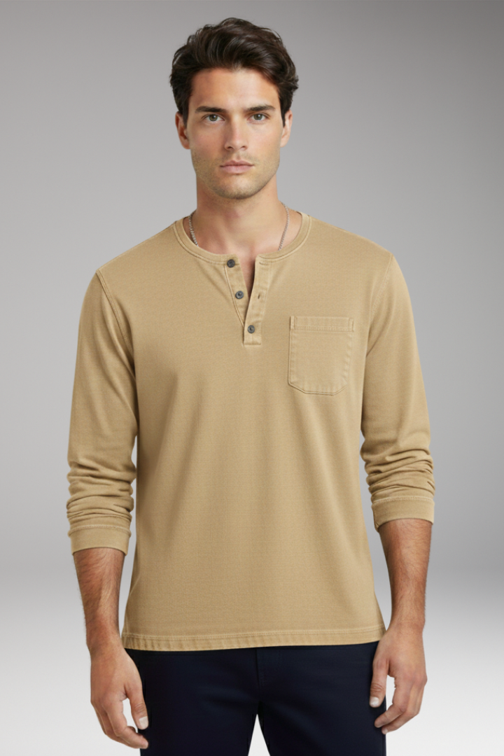 Men's T-Shirt with Round Neck and Chest Pocket
