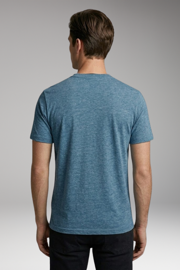 Men's T-Shirt with Structured Collar and Chest Pocket
