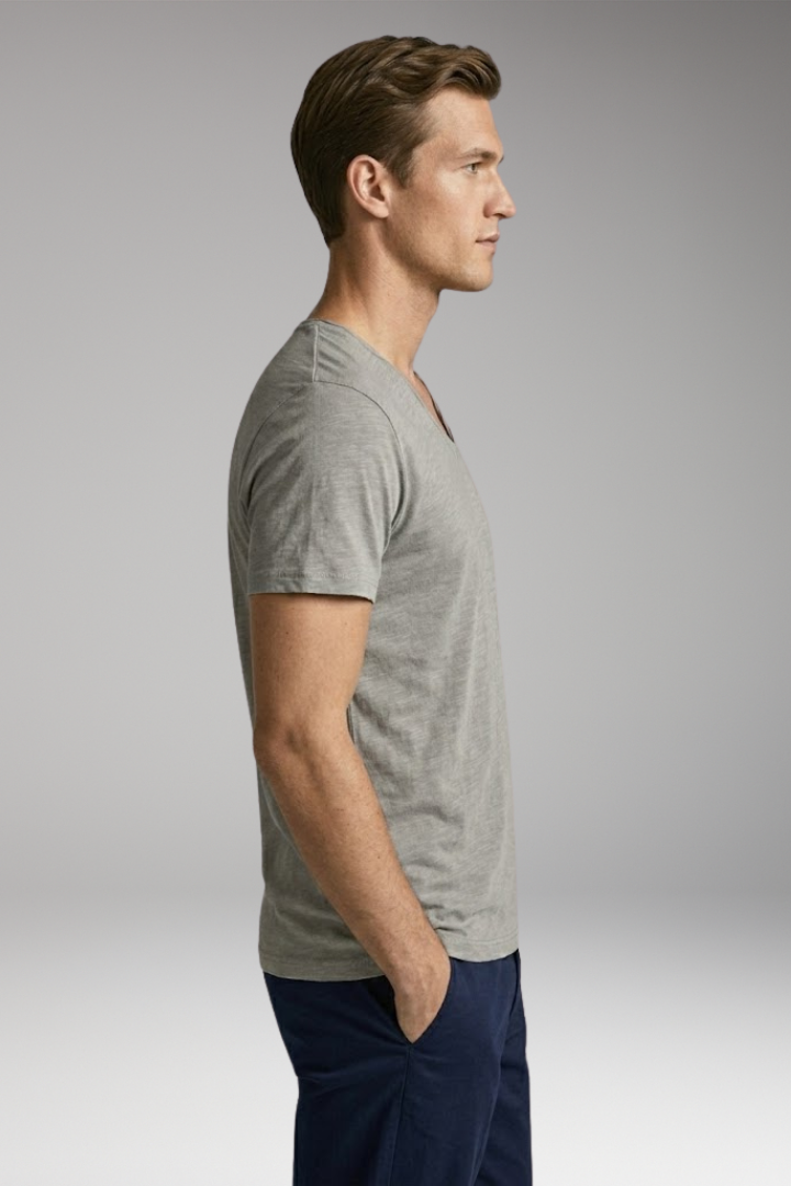 Men's T-Shirt with V-Neck and Classic Fit