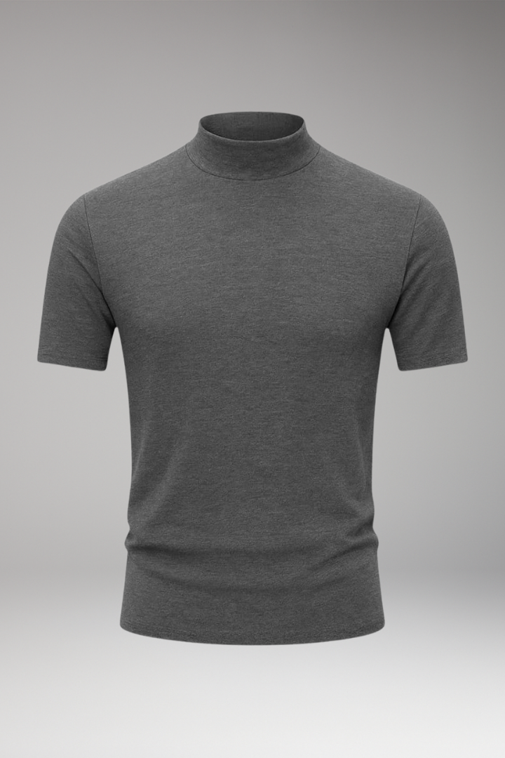 Men's T-shirt with High Collar and Short Sleeves