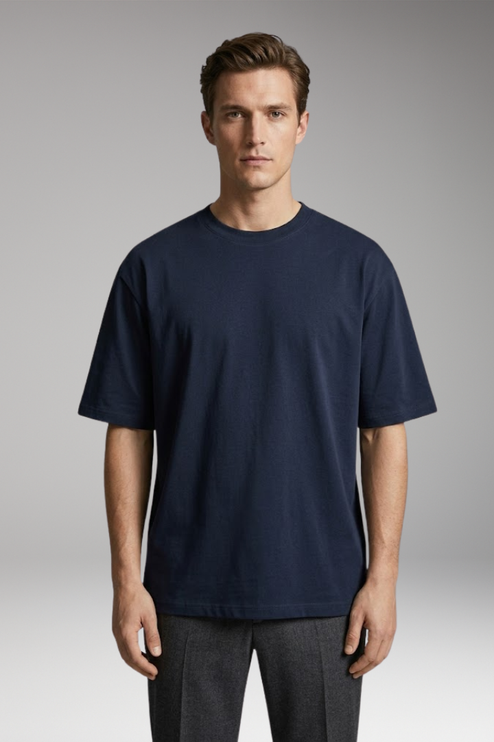 Men's T-shirt with Round Neck and Short Sleeves