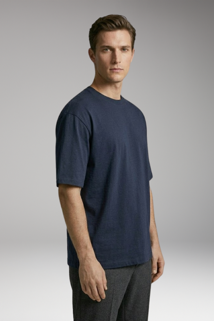 Men's T-shirt with Round Neck and Short Sleeves