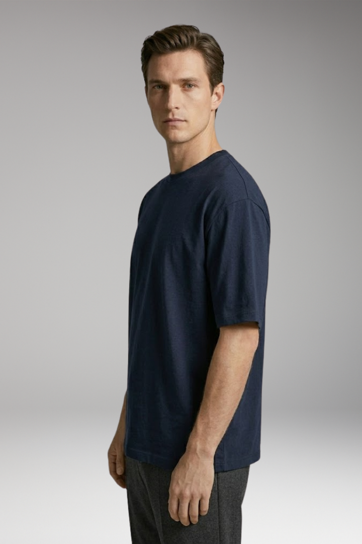 Men's T-shirt with Round Neck and Short Sleeves