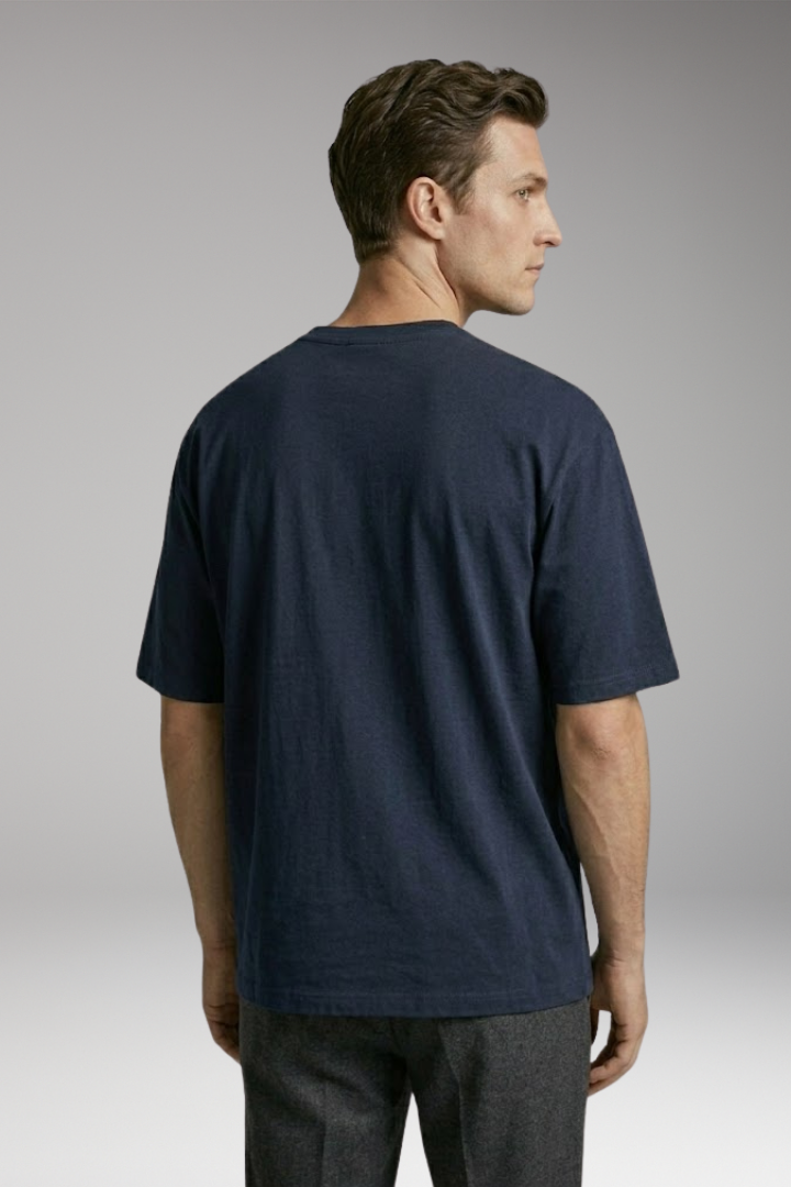 Men's T-shirt with Round Neck and Short Sleeves