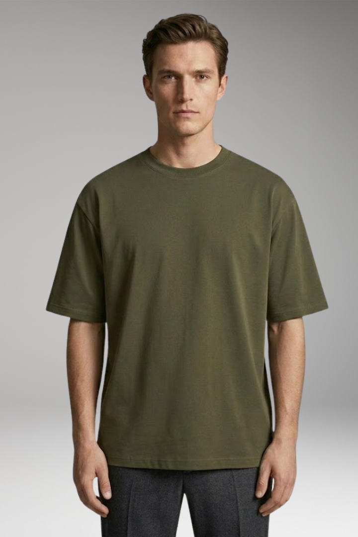 Men's T-shirt with Round Neck and Short Sleeves
