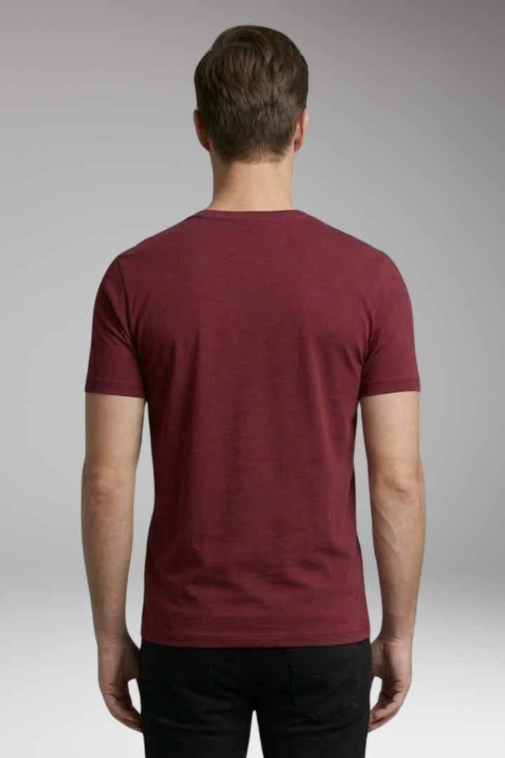 Men's T Shirt with Henley Neck and Short Sleeves