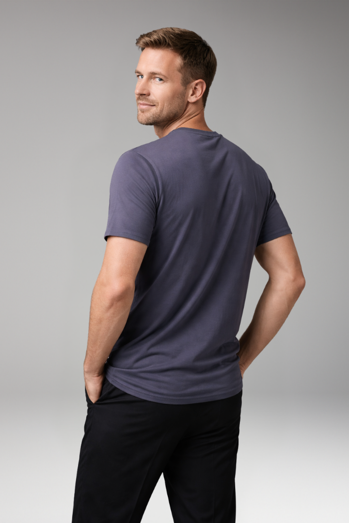Men's T Shirt with Short Sleeves and Round Neck