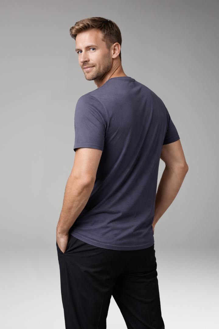 Men's T Shirt with Short Sleeves and Round Neck