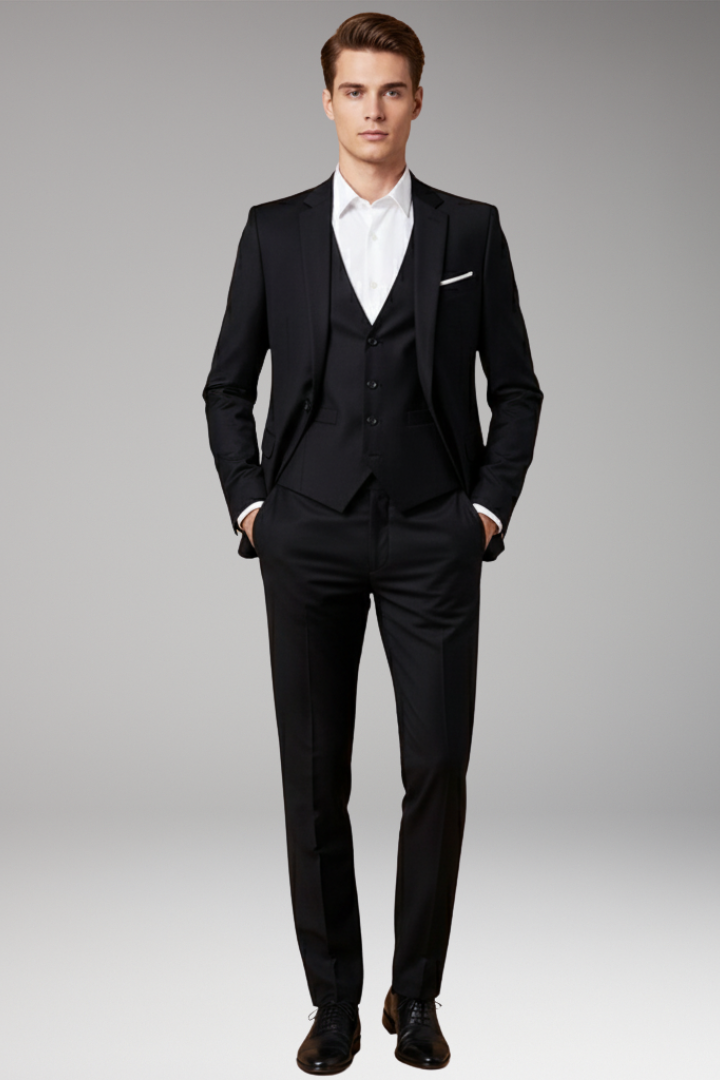 Men’s Three-Piece Suit with Vest and Pants