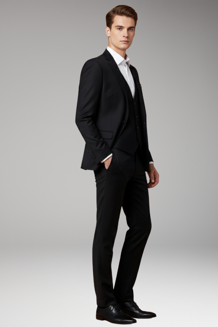 Men’s Three-Piece Suit with Vest and Pants