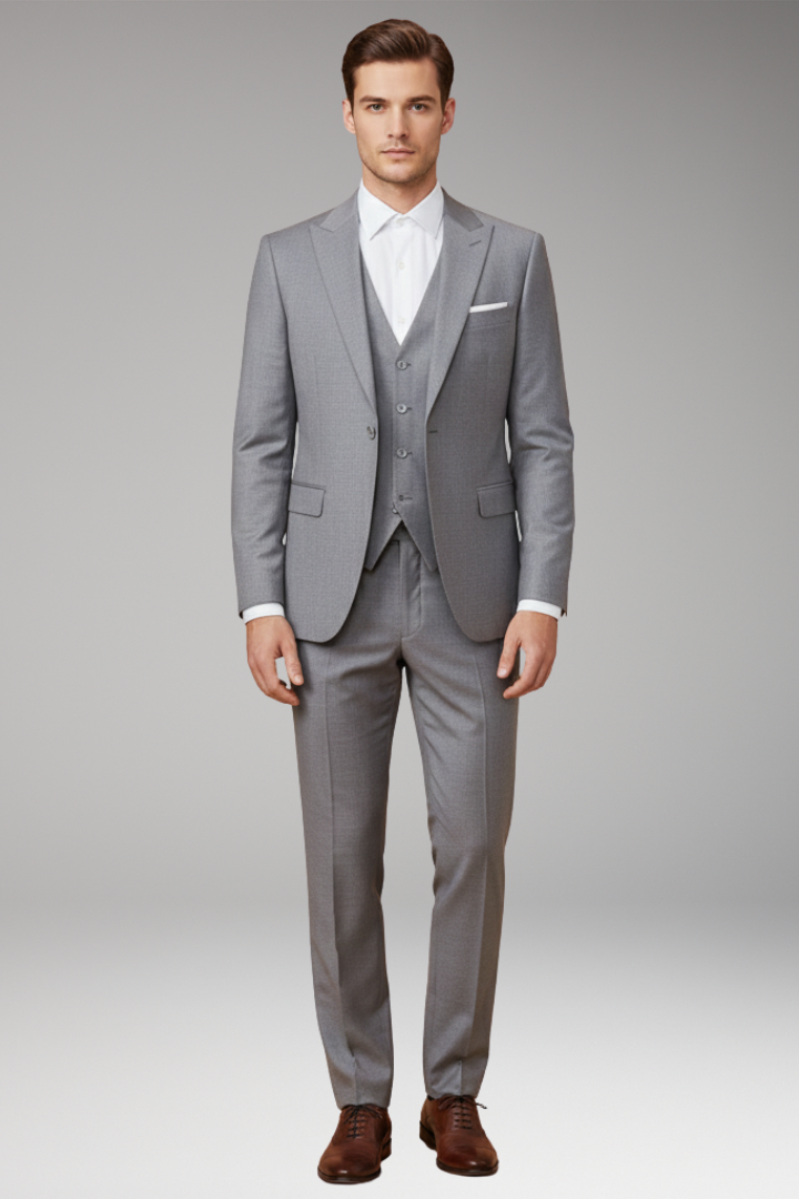 Men’s Three-Piece Suit with Vest and Pants