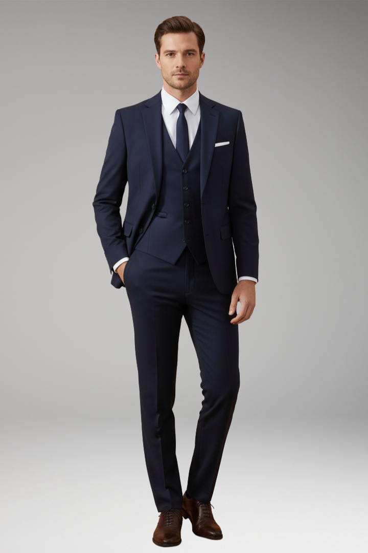 Men’s Three-Piece Suit with Vest and Pants