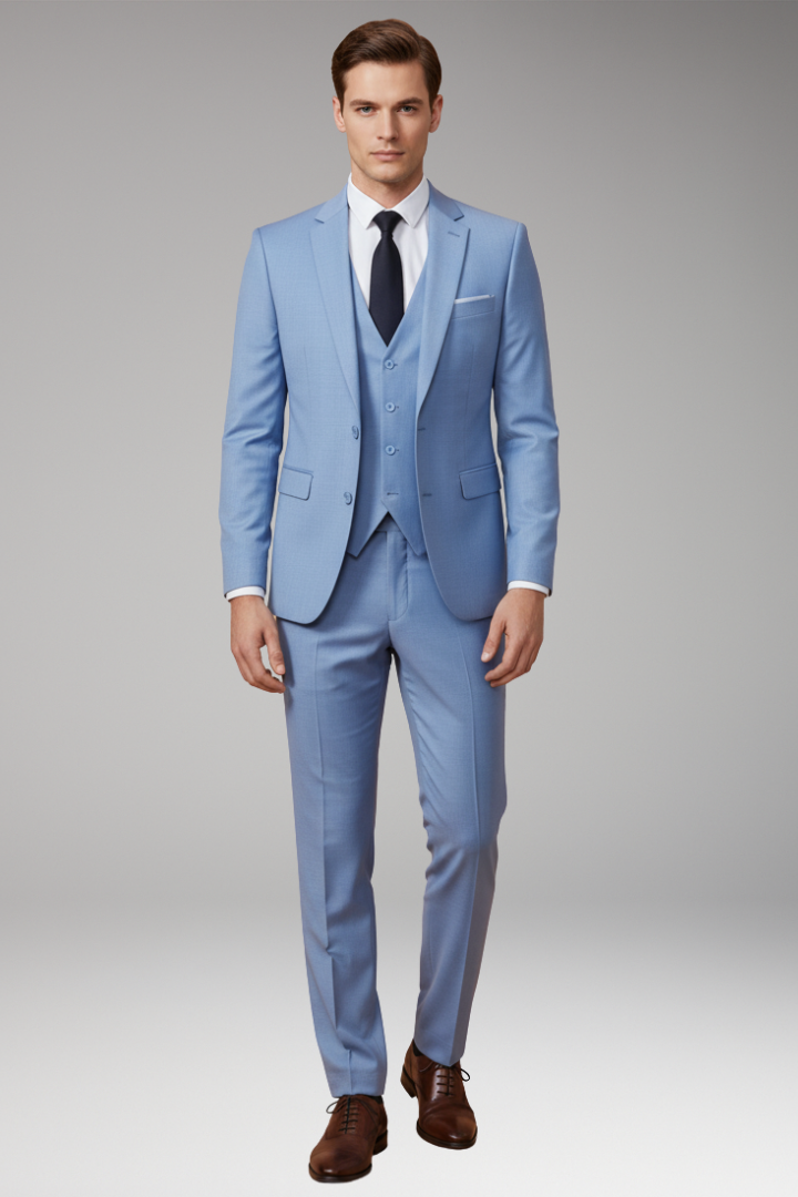 Men’s Three-Piece Suit with Vest and Pants