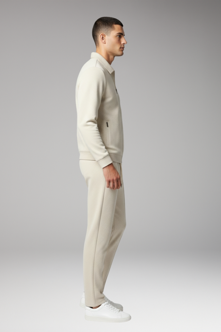 Men’s Tracksuit Set with Zip Jacket and Tapered Trousers