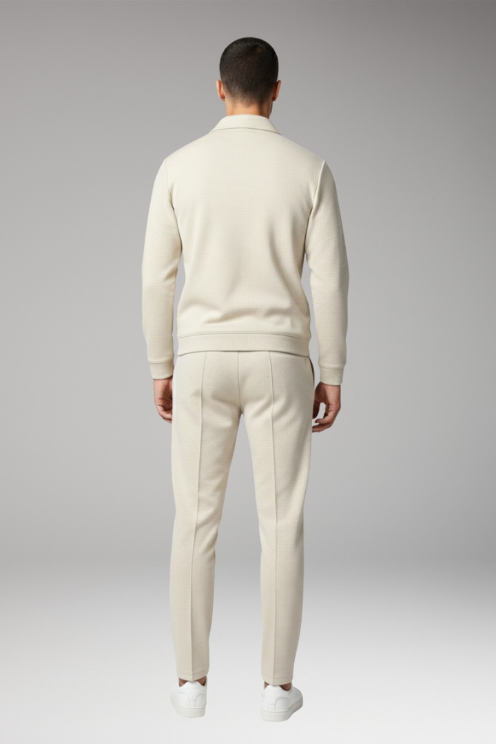 Men’s Tracksuit Set with Zip Jacket and Tapered Trousers