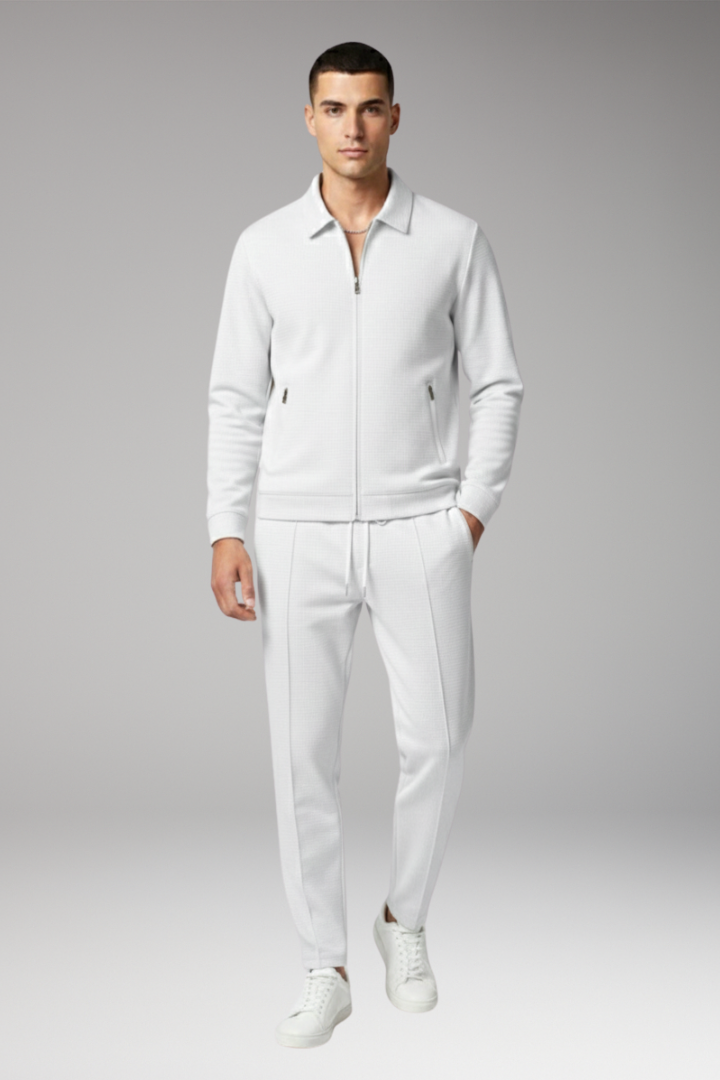Men’s Tracksuit Set with Zip Jacket and Tapered Trousers