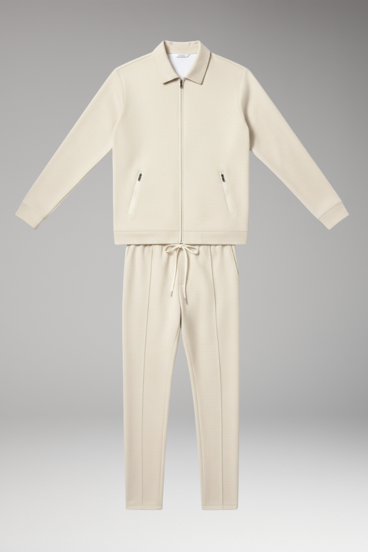 Men’s Tracksuit Set with Zip Jacket and Tapered Trousers