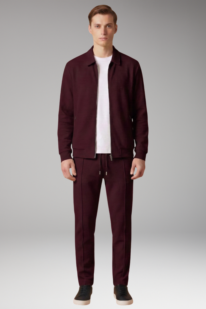 Men's Tracksuit with Zip Jacket and Straight Trousers