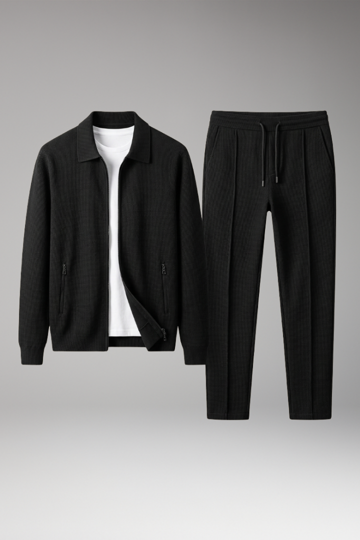 Men's Tracksuit with Zip Jacket and Straight Trousers