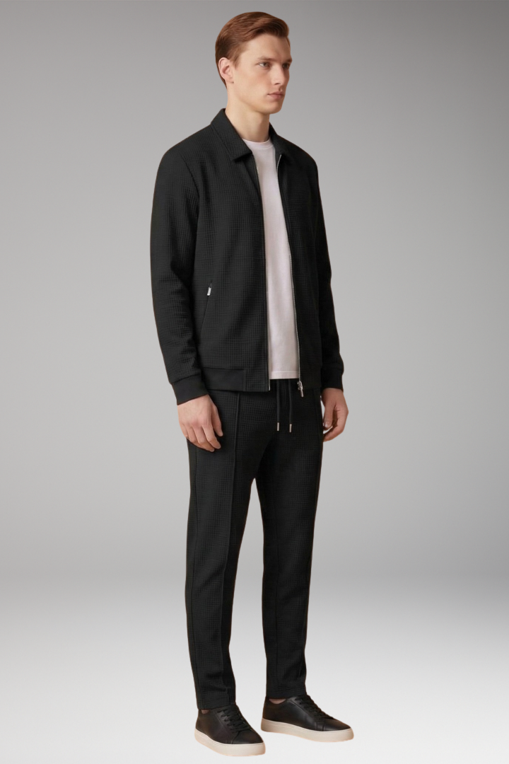 Men's Tracksuit with Zip Jacket and Straight Trousers