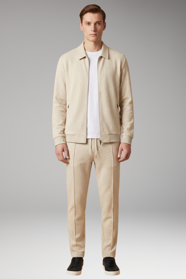 Men's Tracksuit with Zip Jacket and Straight Trousers