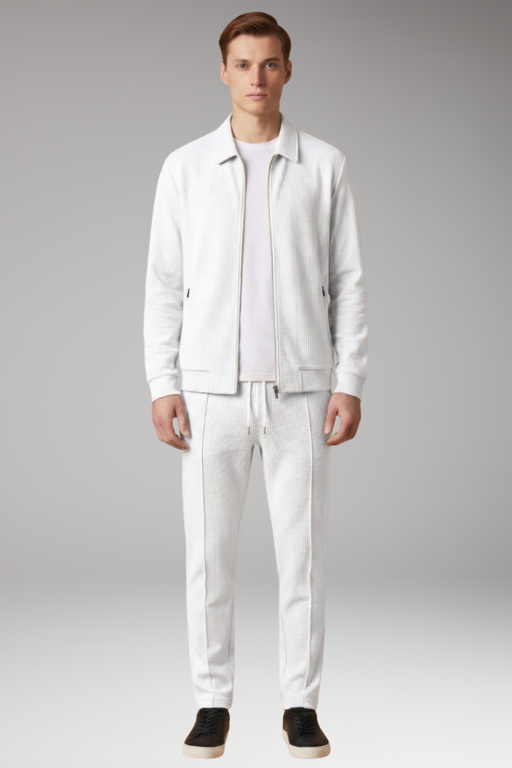 Men's Tracksuit with Zip Jacket and Straight Trousers