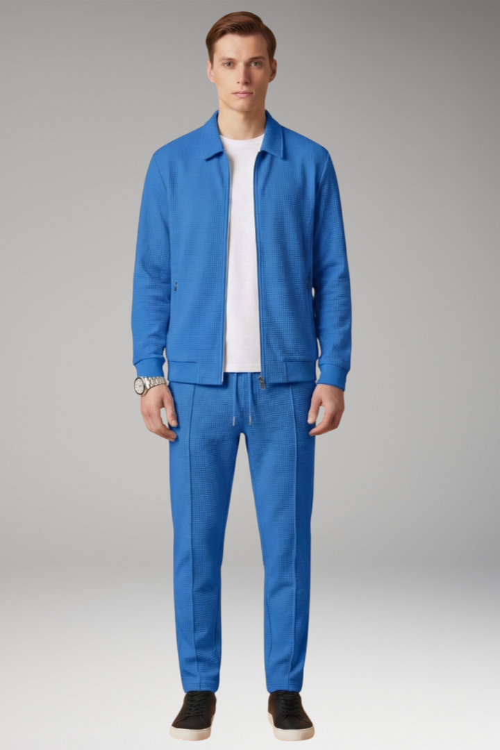 Men's Tracksuit with Zip Jacket and Straight Trousers
