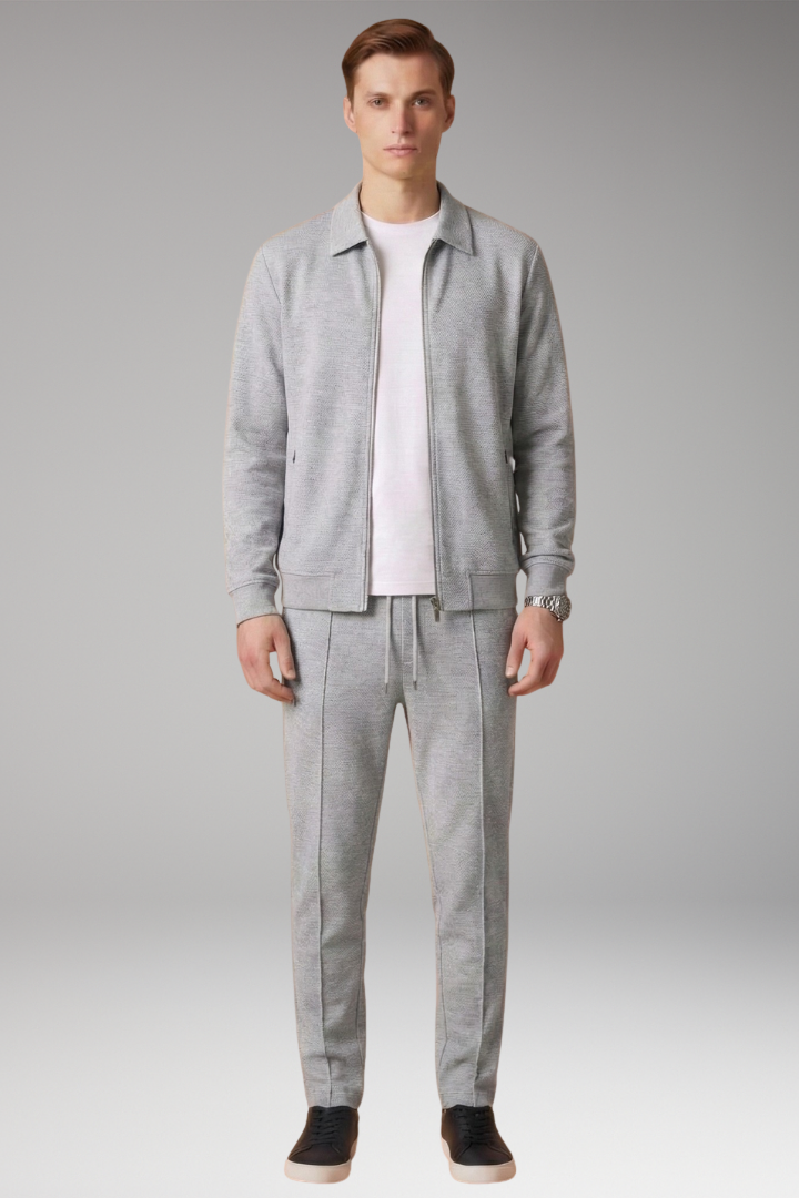 Men's Tracksuit with Zip Jacket and Straight Trousers