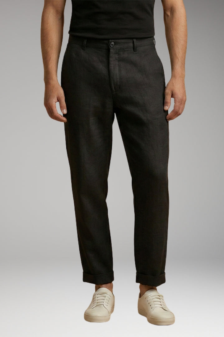 Men's Trousers with Button Fastening and Cuffed Hems