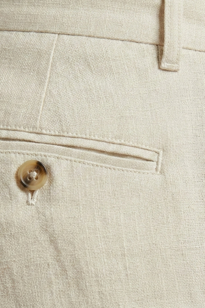 Men's Trousers with Button Fastening and Cuffed Hems