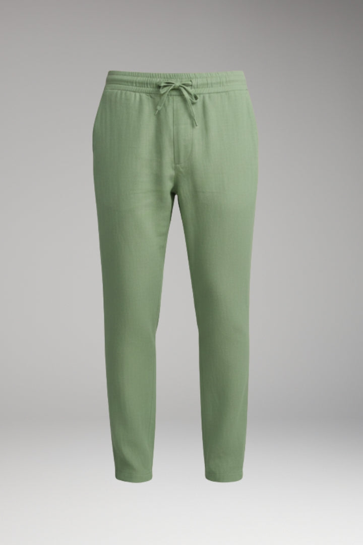 Men's Trousers with Drawstring Waistband and Tapered Fit