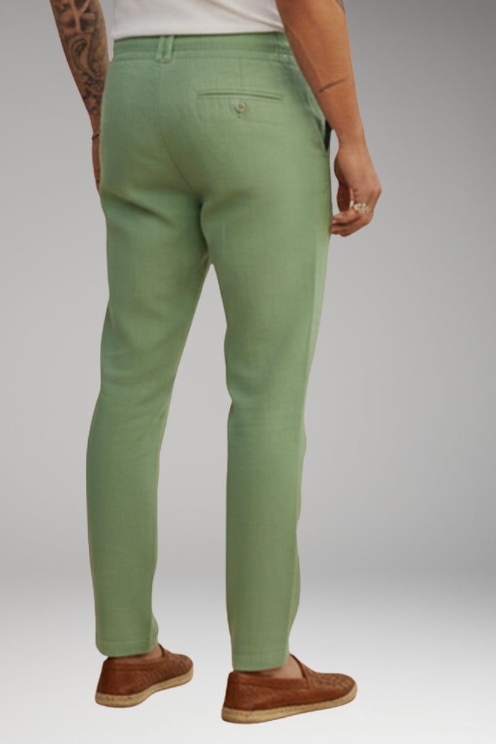 Men's Trousers with Drawstring Waistband and Tapered Fit