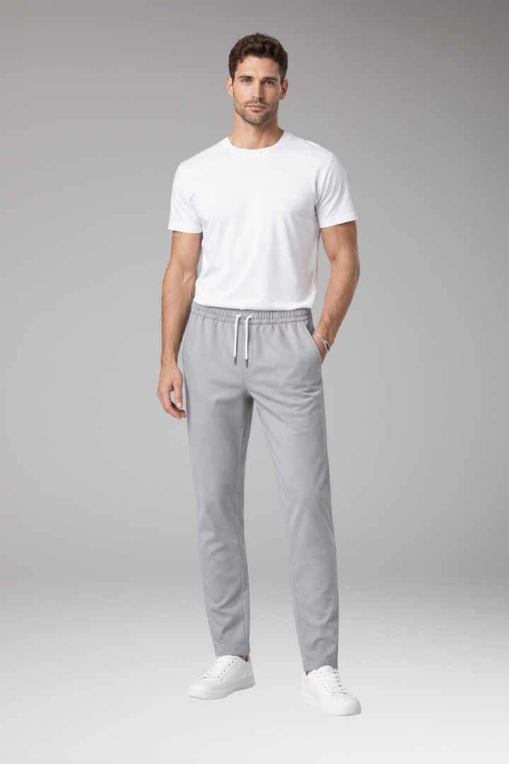 Men's Trousers with Elastic Waist and Drawstring Closure