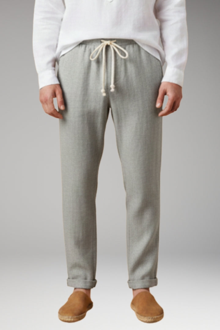 Men's Trousers with Elastic Waistband and Drawstring