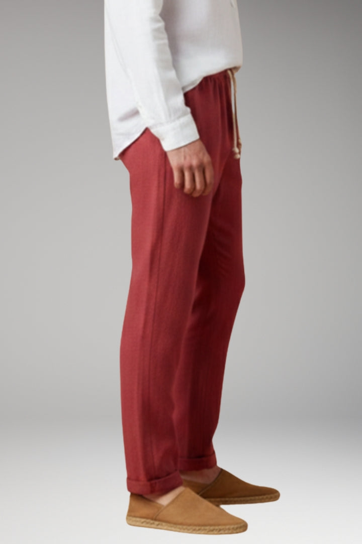 Men's Trousers with Elastic Waistband and Drawstring