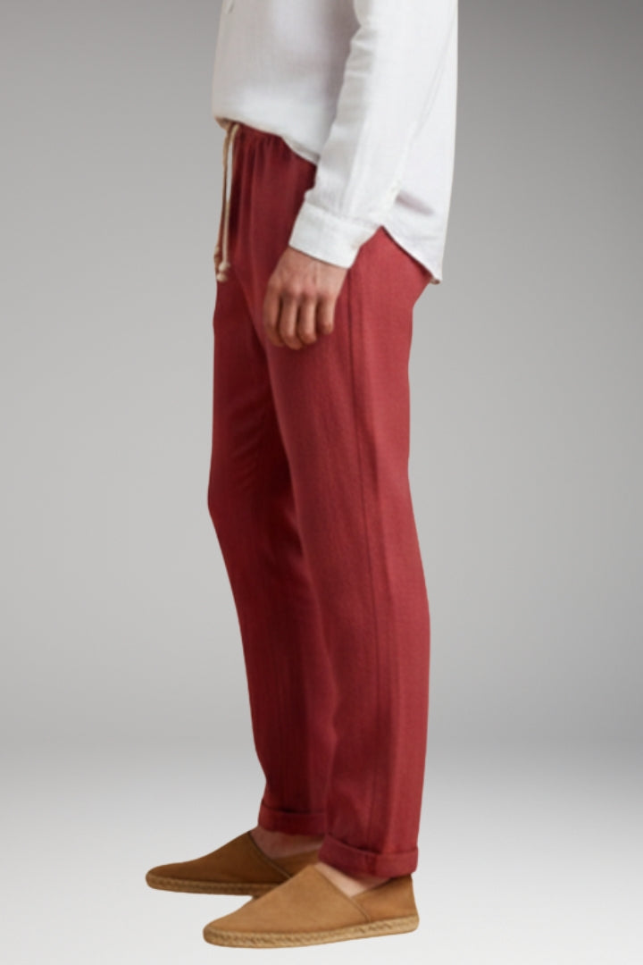 Men's Trousers with Elastic Waistband and Drawstring