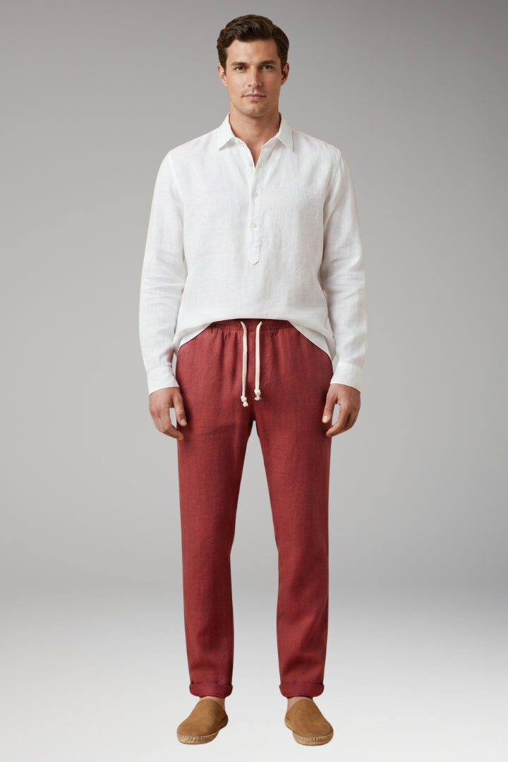 Men's Trousers with Elastic Waistband and Drawstring