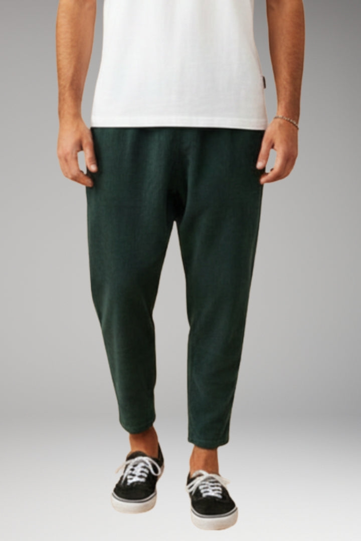 Men's Trousers with Elastic Waistband and Relaxed Fit